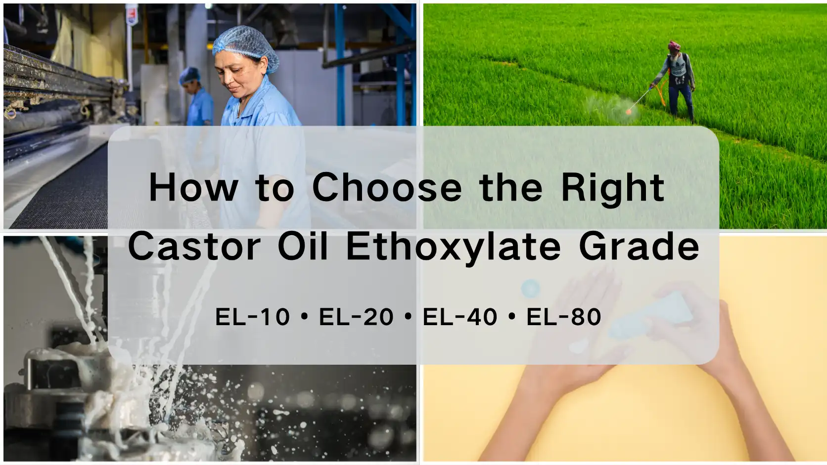 EL-10 నుండి EL-80 వరకు: ఎథాక్సిలేషన్ ఆముదం ఎథాక్సిలేట్ గ్రేడ్ ఎంపికను ఎలా ప్రభావితం చేస్తుంది